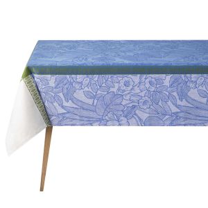 Escapade Tropicale Blue Tablecloth by Le Jacquard Francais