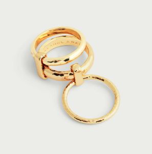 Farrier Gold Triple Connected Ring Size 6 by Anabel Aram