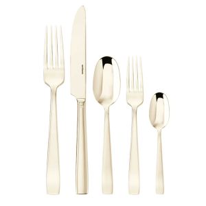 Flat Champagne Stainless 5 Pcs Place Setting by Sambonet
