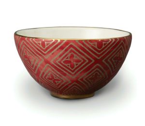 Fortuny Dinnerware Cereal Bowls Jupon Red Set/4 by L'Objet