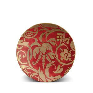 Fortuny Dinnerware Dessert Plates Uccelli Red Set/4 by L'Objet