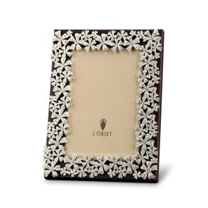 Garland Frame Platinum + White Crystals 5x7 by L'Objet