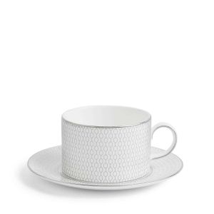 Gio Platinum Teacup & Saucer Set by Wedgwood
