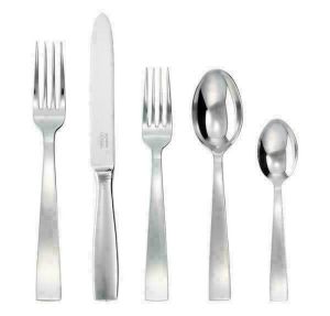 Gio Ponti Matte Stainless 5 Pcs Place Setting with Hollow Handle Knife by Sambonet