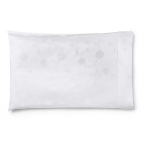 Giza 45 Jacquard White Standard Pillowcase Pair by Sferra