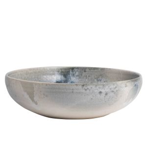 Glaze B White & Soft Blue Serving Bowl (#14) by KH Wurtz