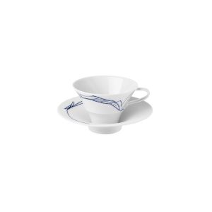 Granat Coffee/Tea Cup With Tall Saucer, Conical by Hering Berlin
