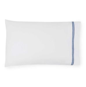 Grande Hotel White/Navy King Pillow Case by Sferra