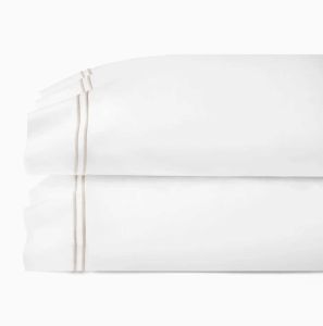 Grande Hotel White/Taupe King Pillow Case Pair by Sferra