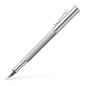 Guilloche Rhodium Fountain Pen M by Graf Von Faber Castell