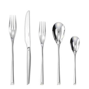 H-Art Stainless 5 Pcs Place Setting with Solid Handle Knife by Sambonet