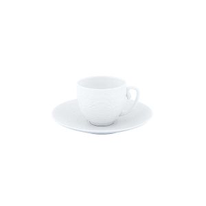 Hemisphere Satin White Coffee Cup by JL Coquet