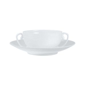 Hemisphere Satin White Cream Soup Cup by JL Coquet