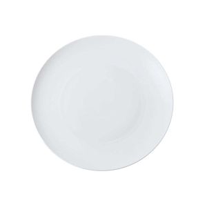 Hemisphere Satin White Flat Round Dish Medium by JL Coquet
