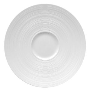 Hemisphere Satin White Mise En Bouche Plate by JL Coquet