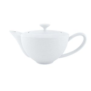 Hemisphere Satin White Teapot Full Porcelain by JL Coquet