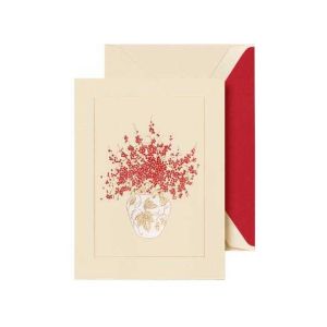 Holiday Cards Pepper berry Vase Set of 10 by Crane