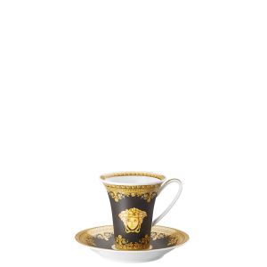 I Love Baroque Nero Coffee Cup & Saucer 6 In by Versace