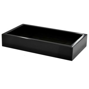 Ice Black Flat Towel Holder/Vanity Tray by Mike & Ally