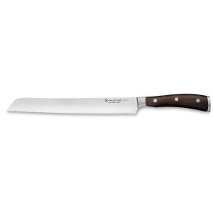 Ikon Wood Bread knife 9&quot double serrated by Wusthof Trident