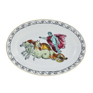 Il Viaggio Di Nettuno Chariot White Oval Flat Platter 34 Cm by Richard Ginori