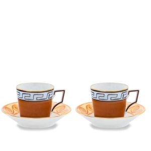 Il Viaggio Di Nettuno Set Of 2 Coffee Cup With Saucer - Terracotta by Ginori