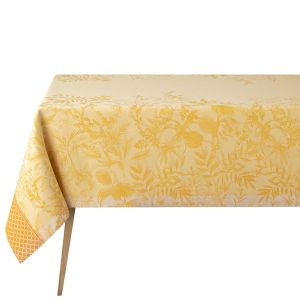Jardin D'eden Yellow Tablecloth by Le Jacquard Francais