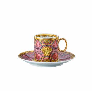 La Scala Del Palazzo Rosa Ad Cup & Saucer by Versace