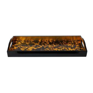 Lacquer Bar Tray Tortoise by Caspari