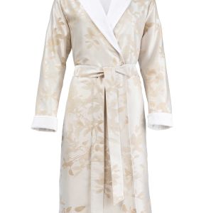 Leaves Ivory Terry lined bathrobe XL by Christian Fischbacher