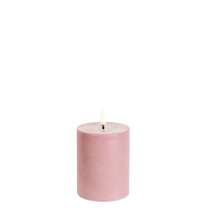 LED Pillar Candle Rustic Dusty Rose 10cm by Uyuni