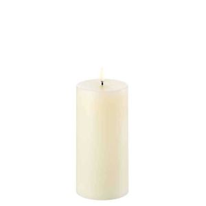 LED Pillar Candle Smooth Ivory 15cm by Uyuni