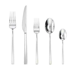 Linea Q Stainless 5 Pcs Place Setting with Solid Handle Knife by Sambonet