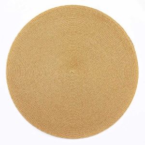 Linen Lurex Round Placemat Gold by Deborah Rhodes