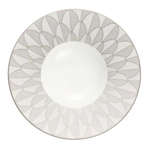 Malmaison Imperiale Platinum Large Rim Plate by Christofle