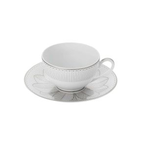 Malmaison Imperiale Platinum Tea Cup And Saucer by Christofle