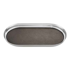 Manhattan Tray With Leather Insert 13x7in by Georg Jensen