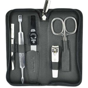 Manicure Set Black Nappa Leather - 5 Piece Set by Pfeilring