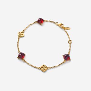 Medicis Chain Bracelet Vermeil Red Crystal Mirror by Baccarat