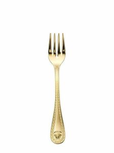 Medusa Flatware Gold Plated Fish Fork, Gold Plated 7 3/4 Inch by Versace