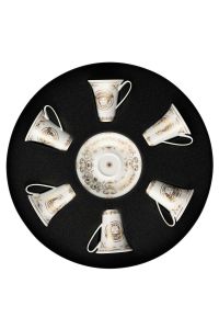 Medusa Gala Gold A.d. Cup & Saucer Set/Six, Round Hat Box by Versace