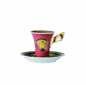 Medusa Red AD Cup & Saucer by Versace