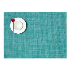 Mini Basketweave Placemat Rectangle Turquoise by Chilewich