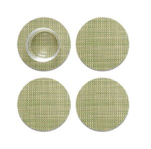 Mini Basketweave Round Set Of 4 Coasters Dill by Chilewich