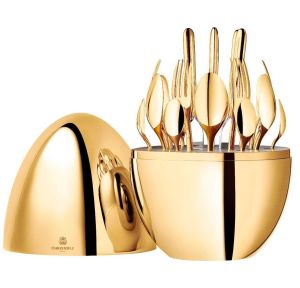Mood 24-Piece 24-Carat Gold Set For 6 People by Christofle