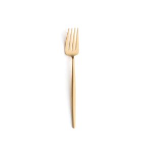 Moon Matte Gold Fish Fork by Cutipol