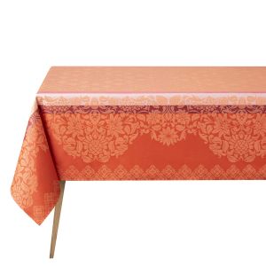 Mumbai Orange Coated Tablecloth by Le Jacquard Francais
