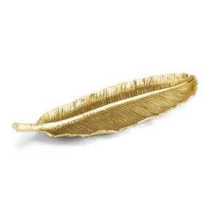 New Leaves Banana Large Platter Gold by Michael Aram