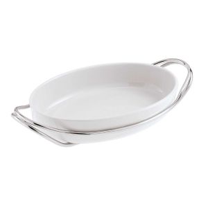 New Living Oval Porcelain Dish 35cm by Sambonet