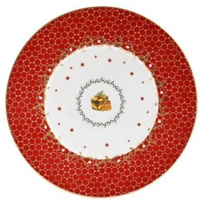 Noel Salad Plate - Red Gift Design by Bernardaud